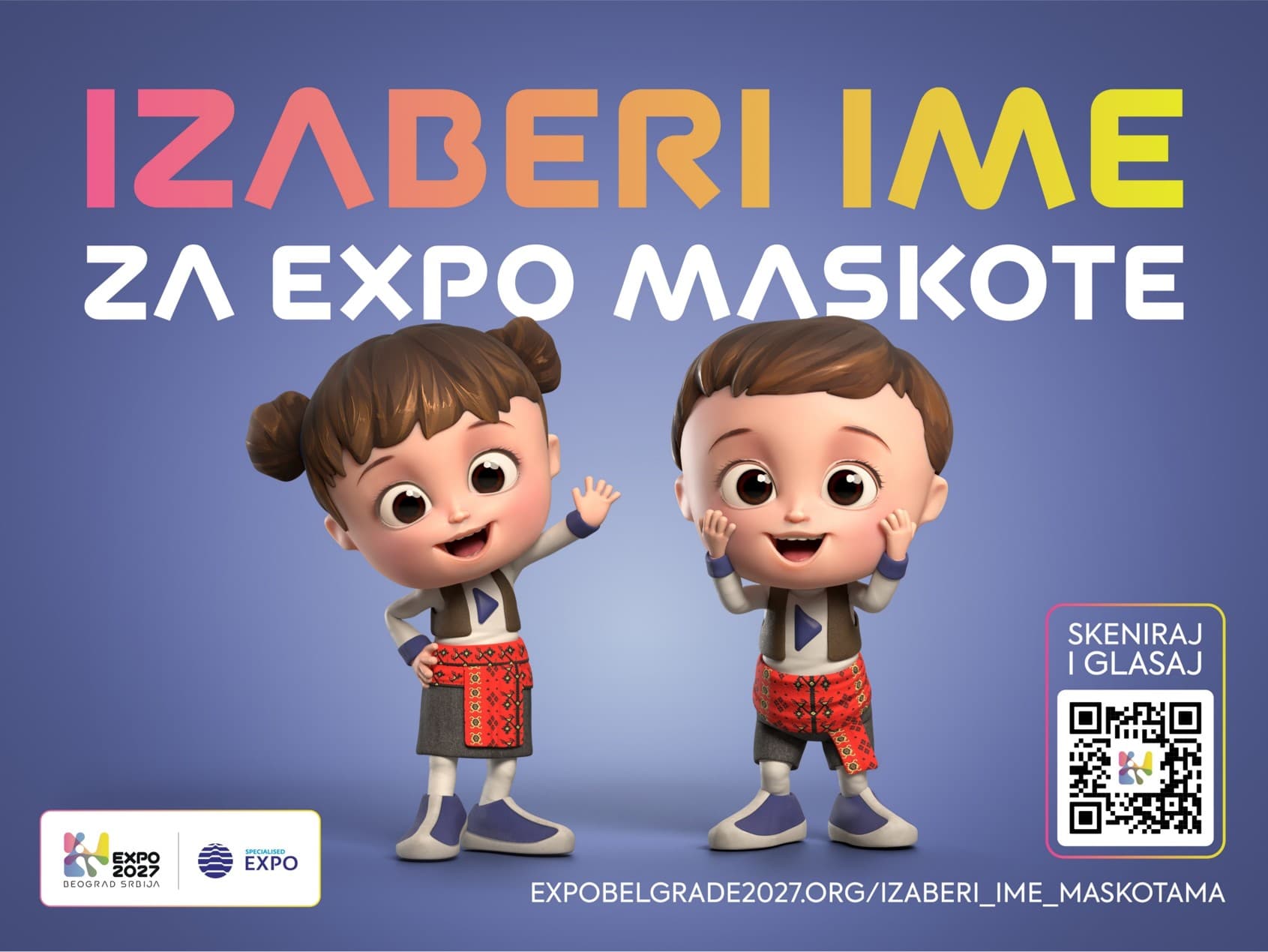 Igra se nastavlja! Glasanje za imena maskota Ekspa 2027 traje i tokom jeseni Rastko i Milica, Sava i Nada ili Momčilo i Tamara – koji par imena će poneti titulu maskota najvećeg događaja u istoriji Srbije?
