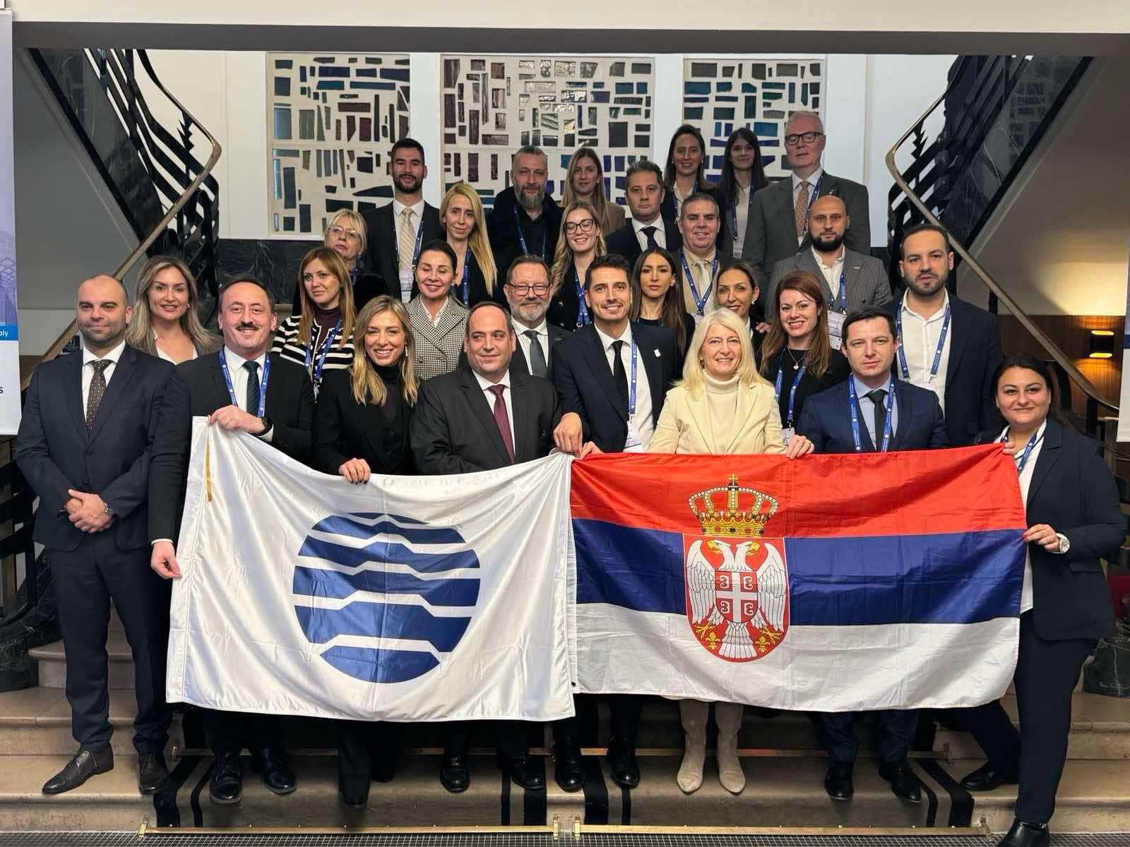 Serbia presented with the EXPO flag in Paris